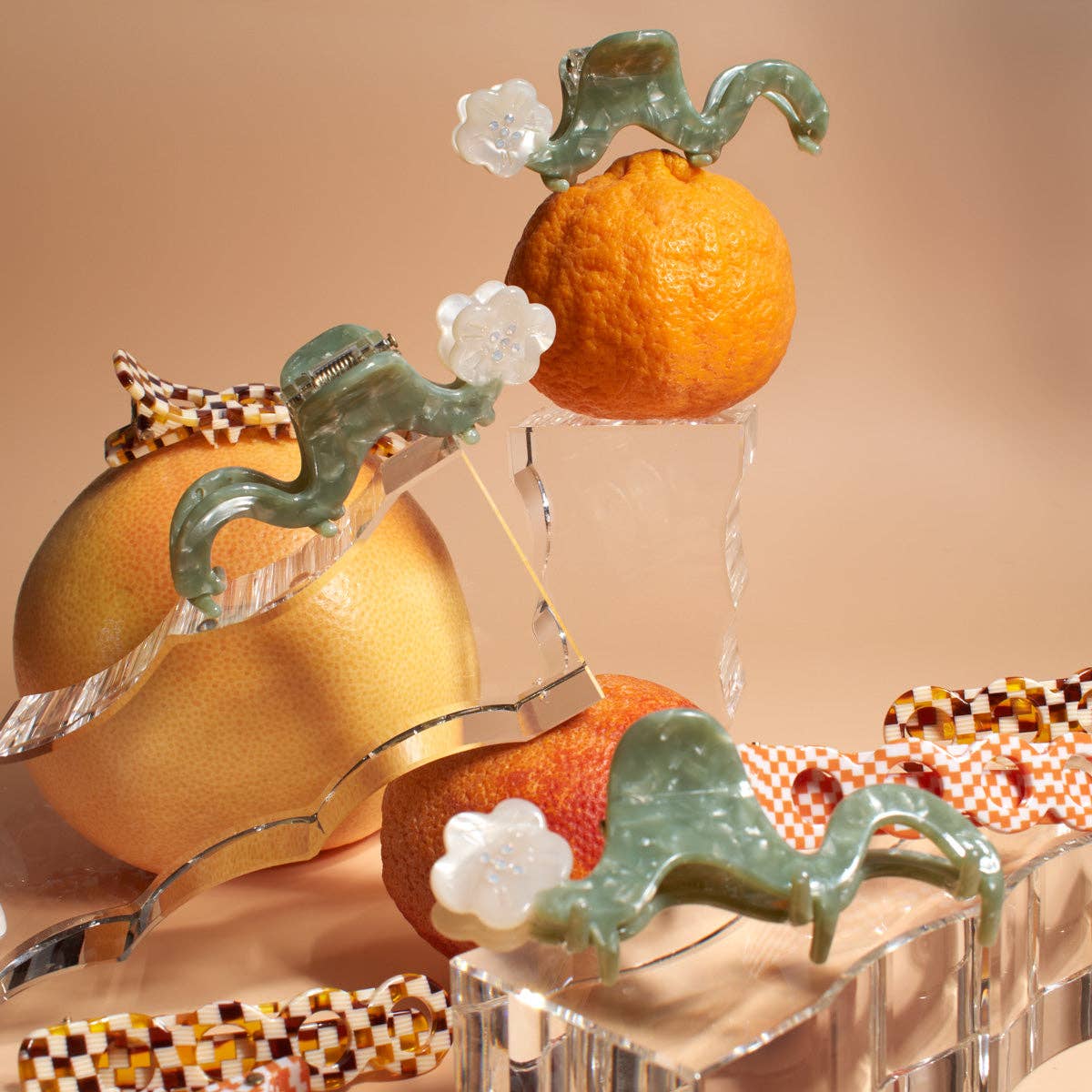 White Orange Blossom Flower Hair Claw