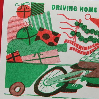 Driving Home for Christmas Riso Card