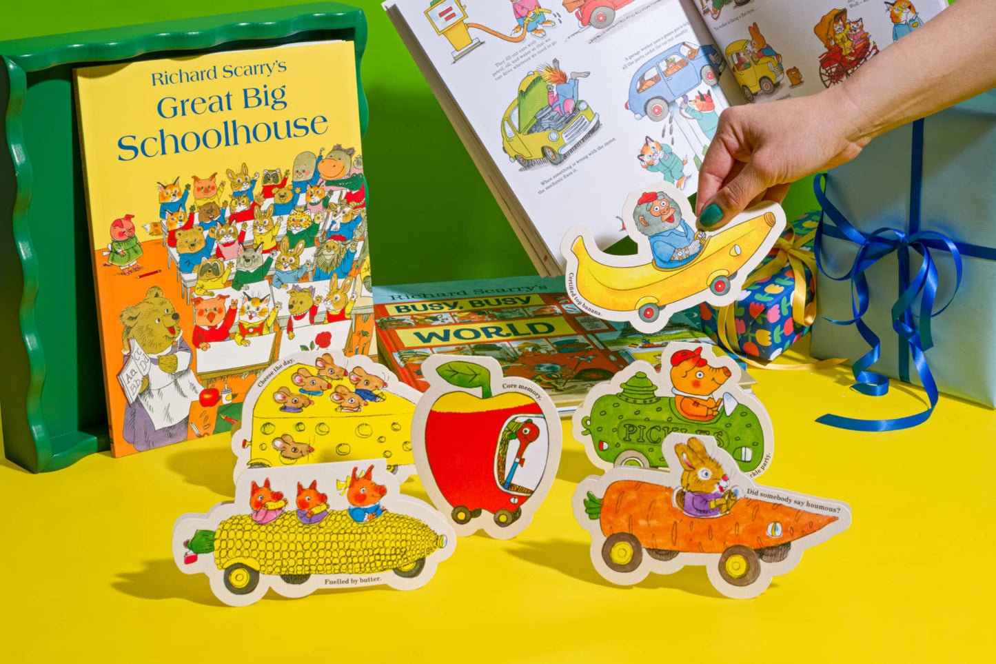 Cheese Mouse Car - Die-cut card by Richard Scarry