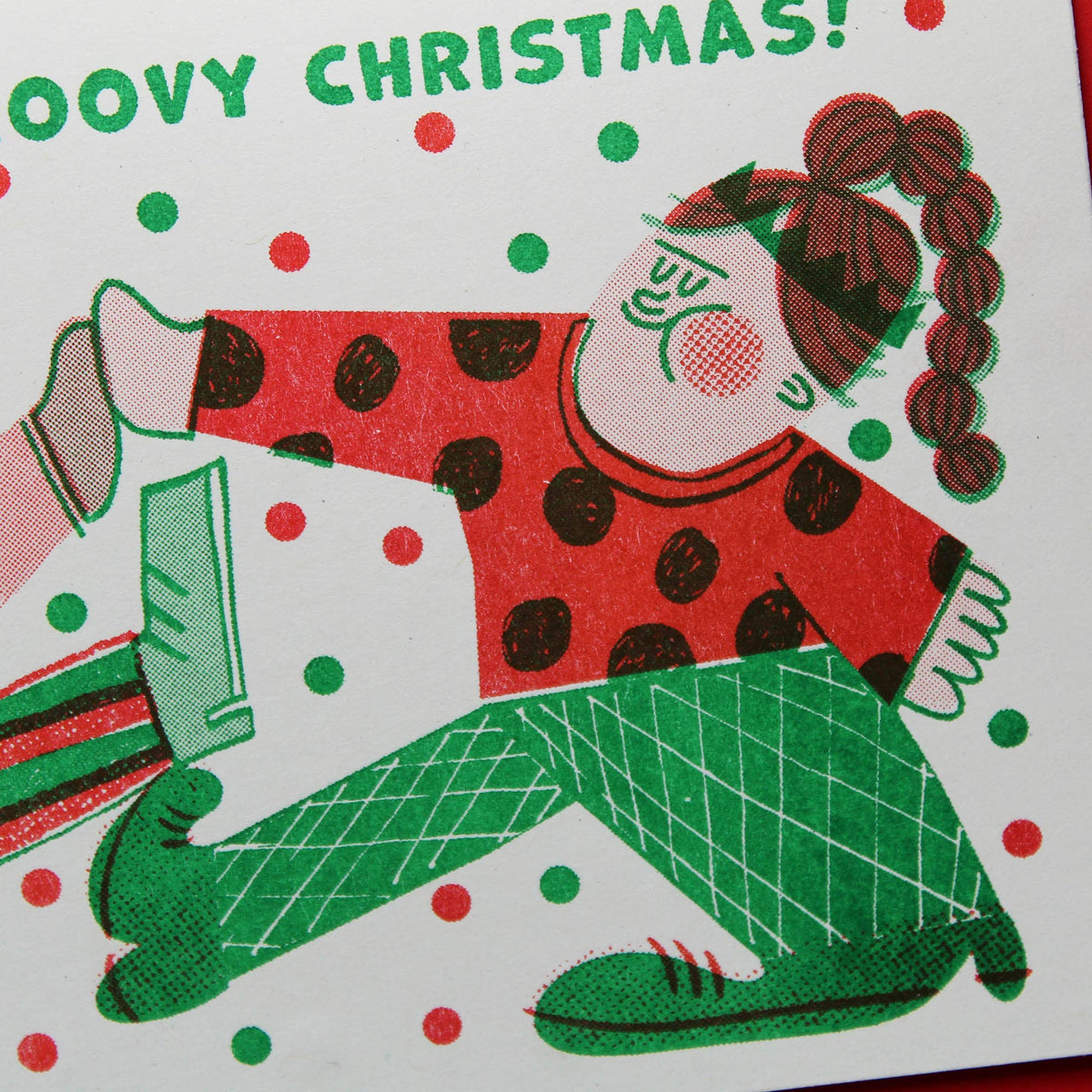 Have a Groovy Christmas Riso Card 