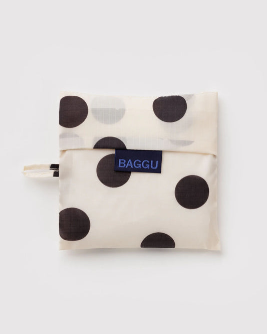 Standard Baggu : Cream & Black Polka Dots