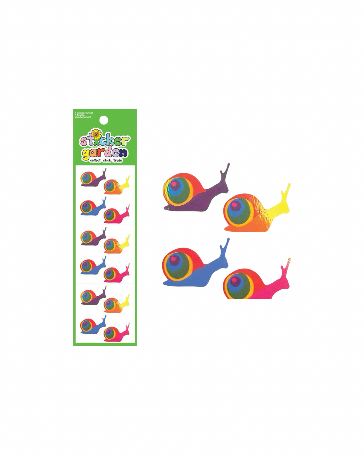 Rainbow Snail Sticker Sheet