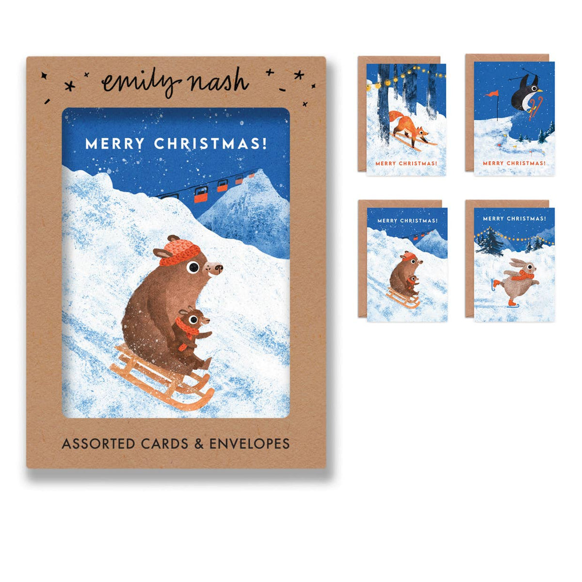 Christmas Snow Scene - Box of 8 Assorted Cards