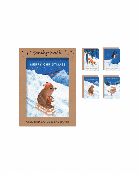 Christmas Snow Scene - Box of 8 Assorted Cards
