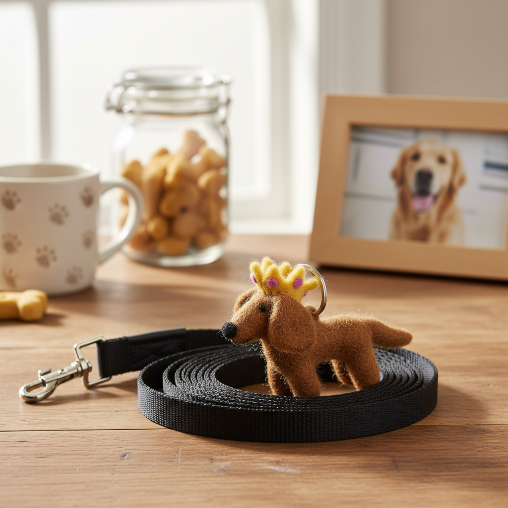Sausage Dog Felt Keyring
