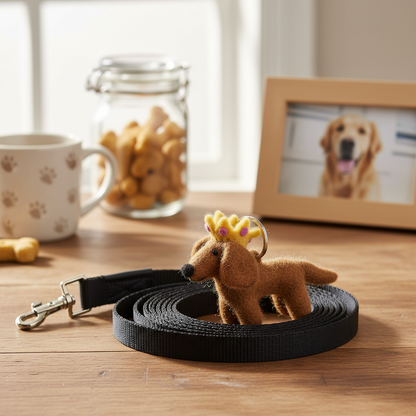 Sausage Dog Felt Keyring
