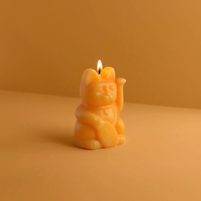 Lucky Cat Candle - Peach
