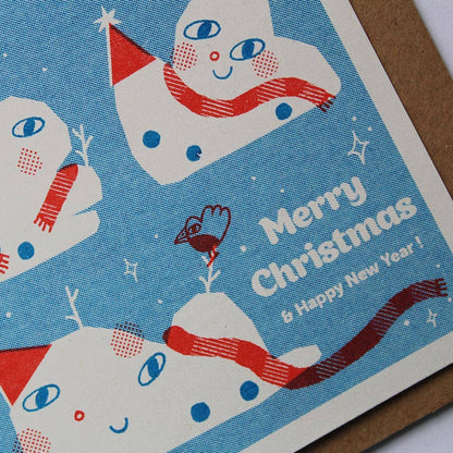 Melting Snowman Riso Christmas Card