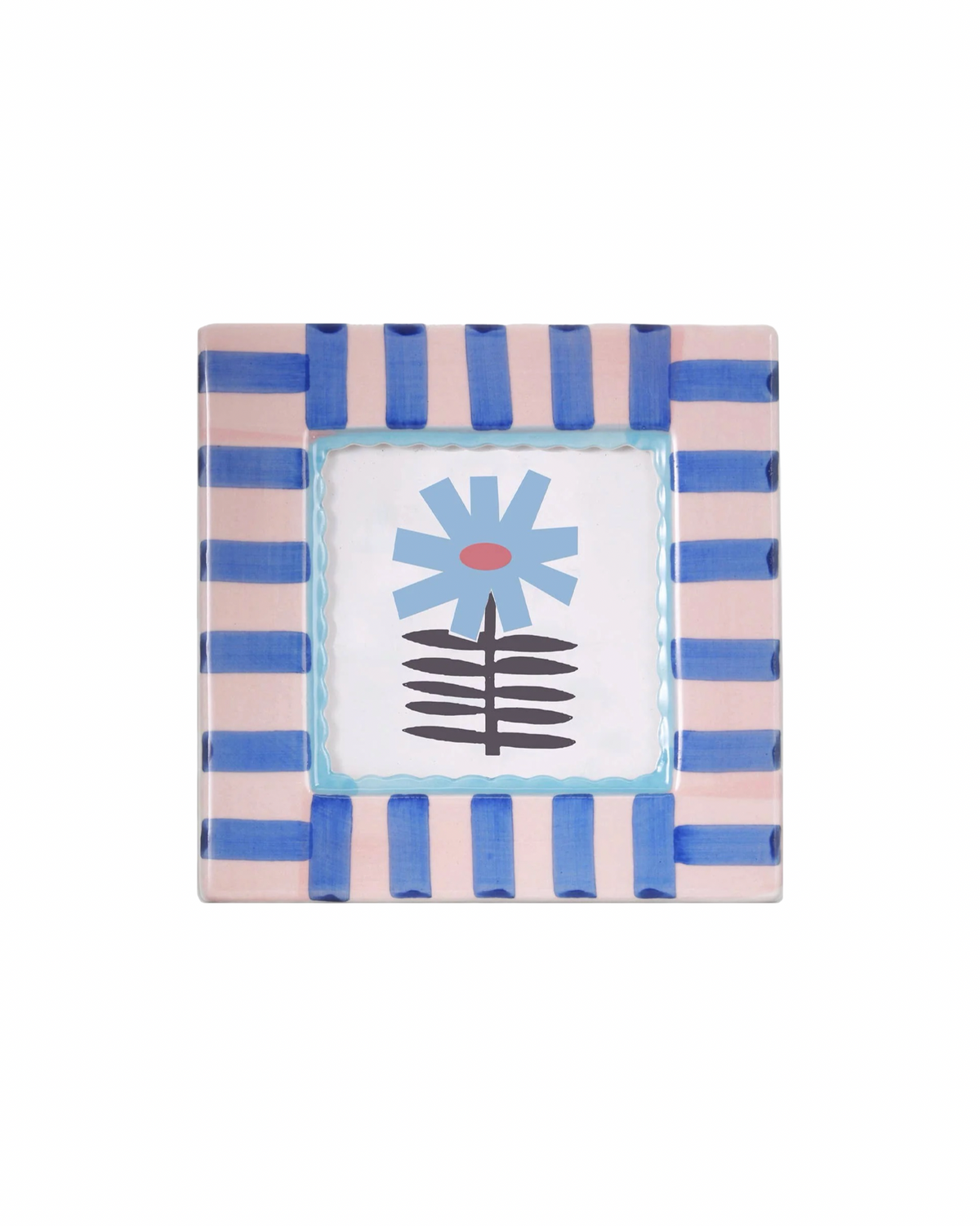 Blue Stripe Ceramic Photo Frame