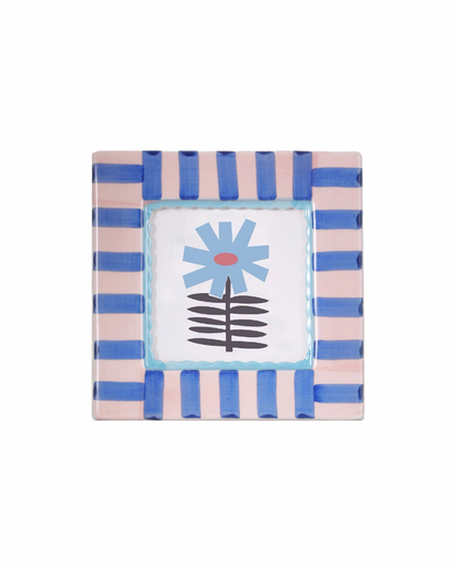 Blue Stripe Ceramic Photo Frame