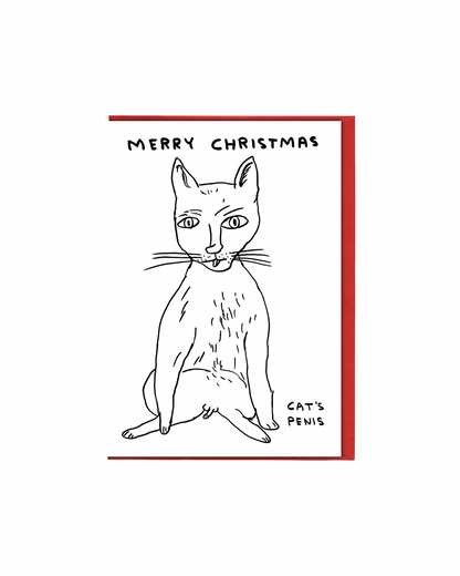 Cat's Penis Christmas Card