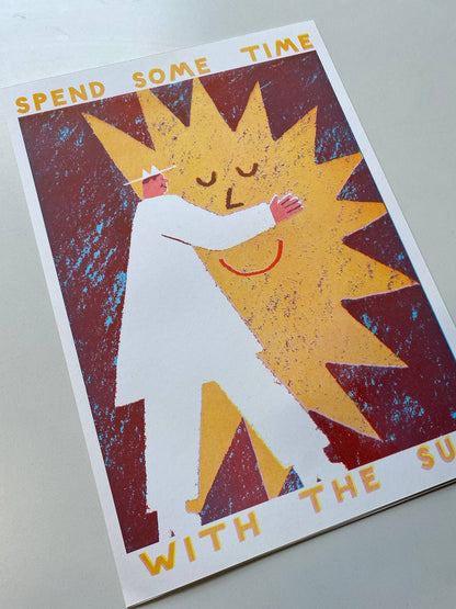 Spend Some Time With The Sun A3 Riso Print