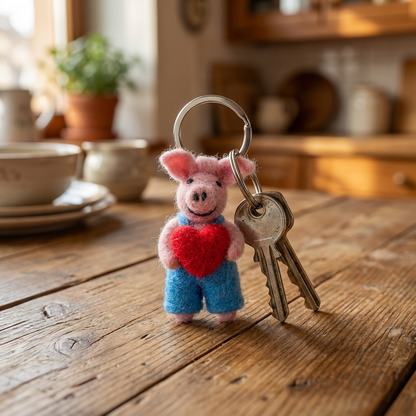 Piglet Felt Keyring
