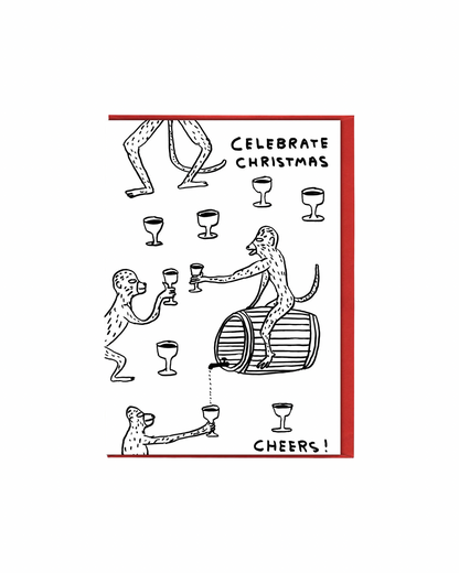 Celebrate Monkeys Christmas Card