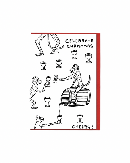 Celebrate Monkeys Christmas Card