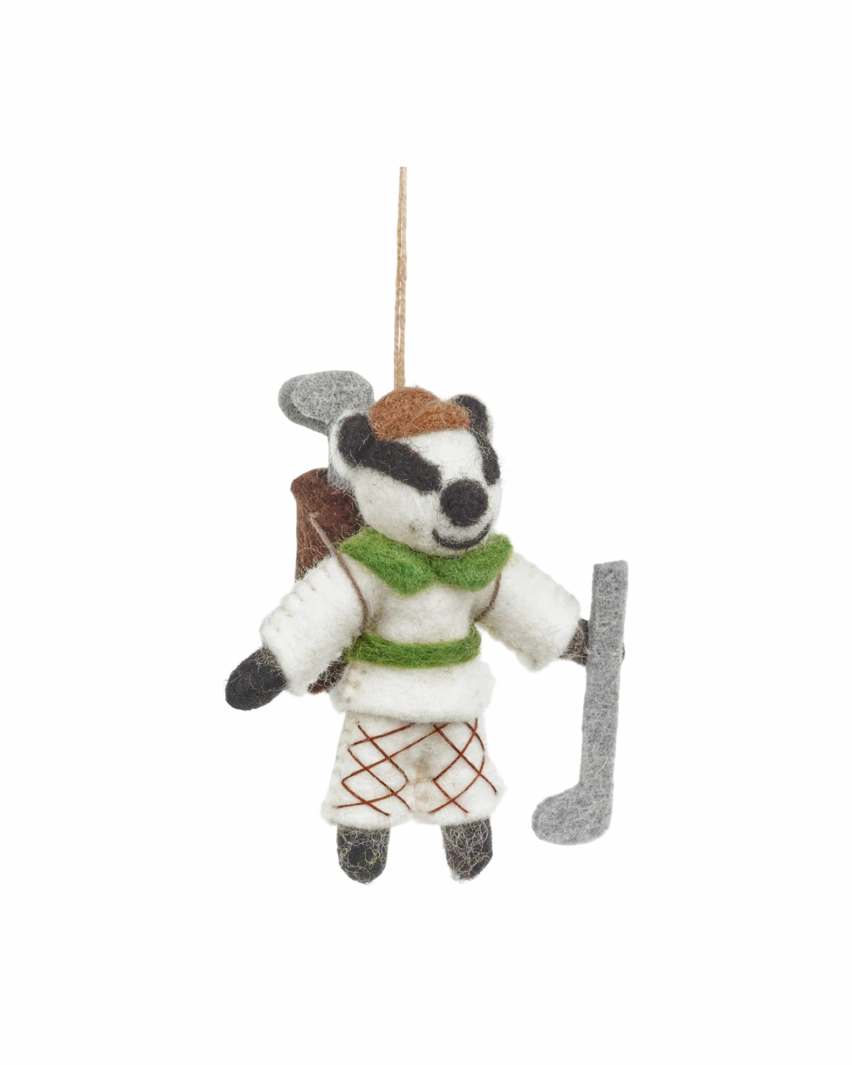 Golfing Badger Felt Decoration