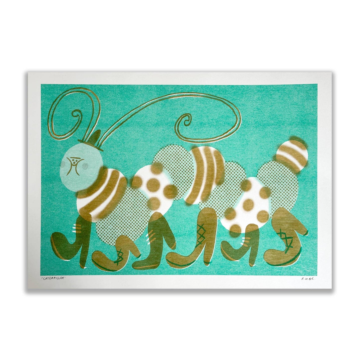 Caterpillar A3 Risograph Print