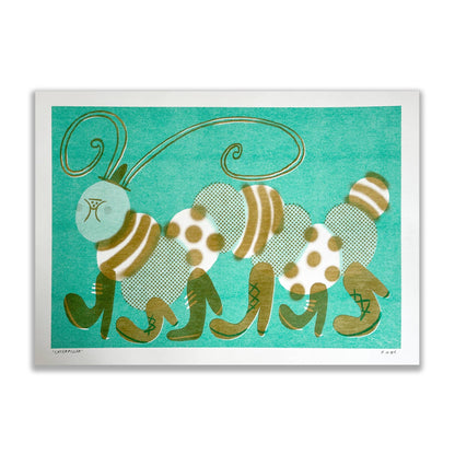 Caterpillar A3 Risograph Print