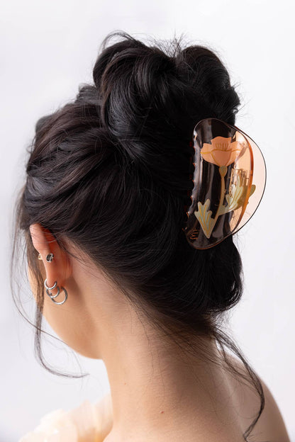 California Poppy Wildflower Hair Claw