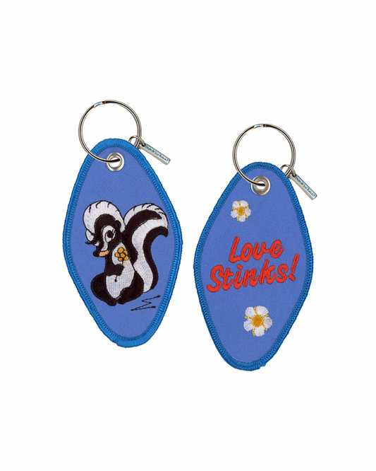 Love Stinks! Embroidered Keychain