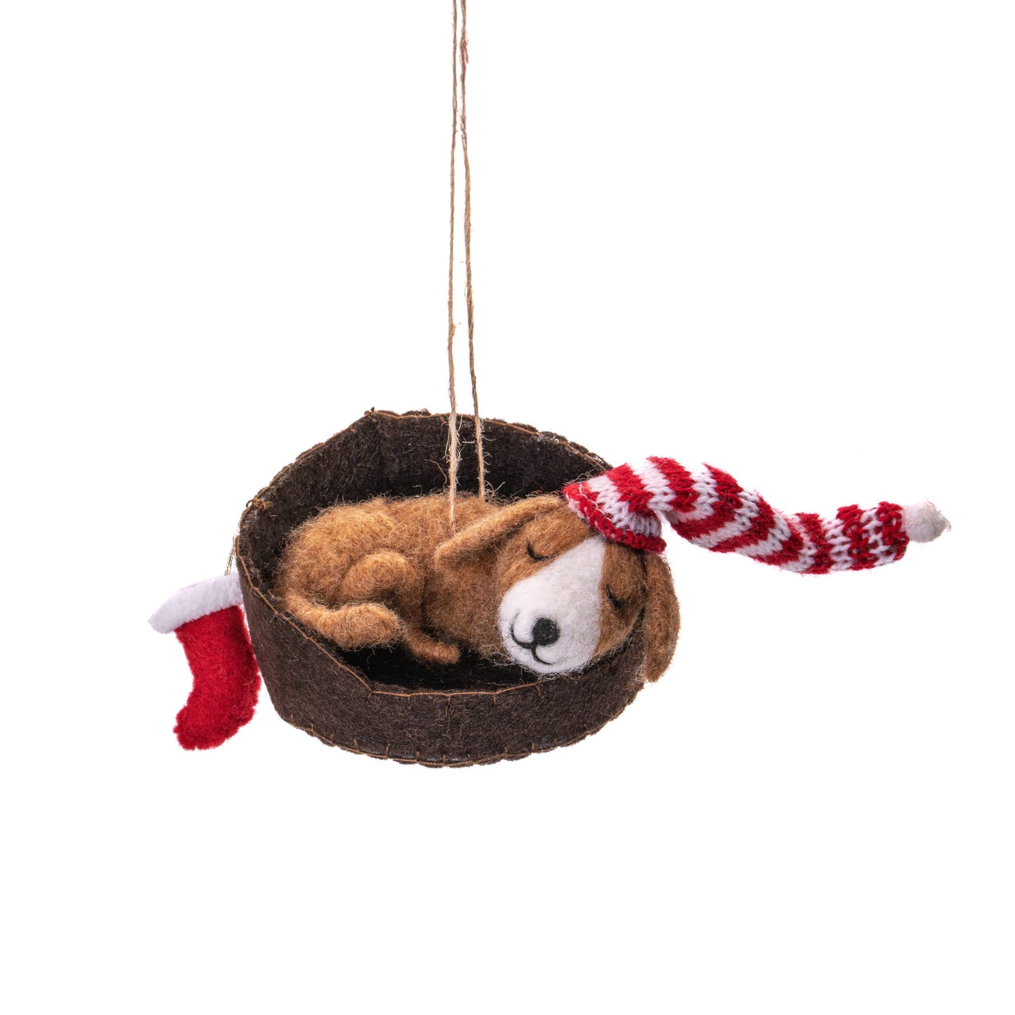 Dog in a Basket Felt Decoration