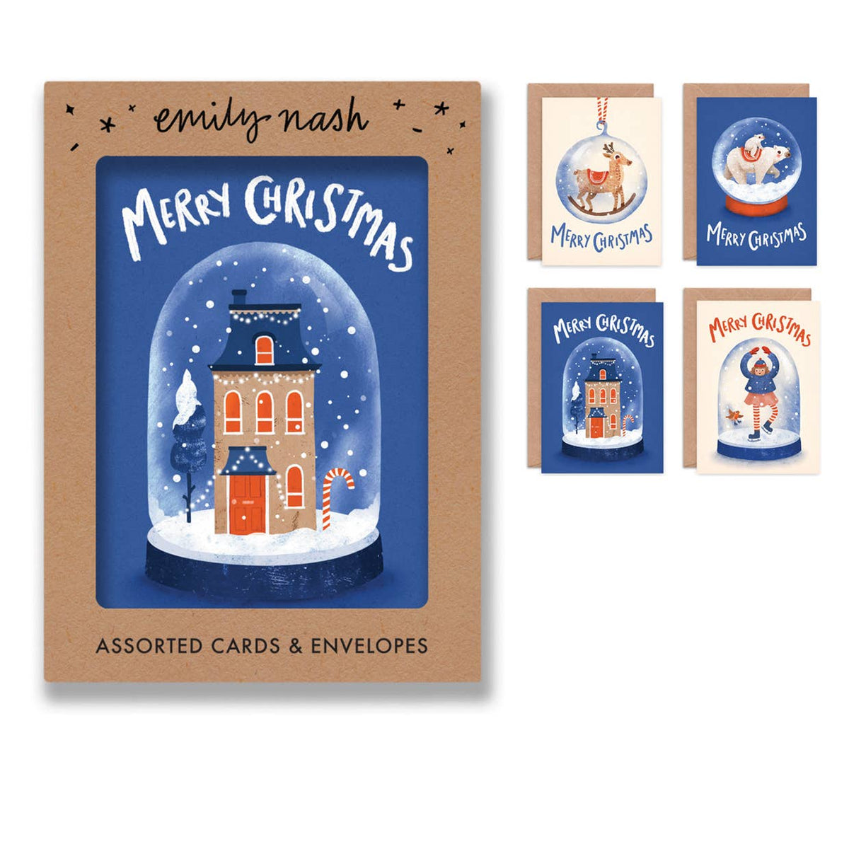 Christmas Snow Globe - Box of 8 Assorted Cards