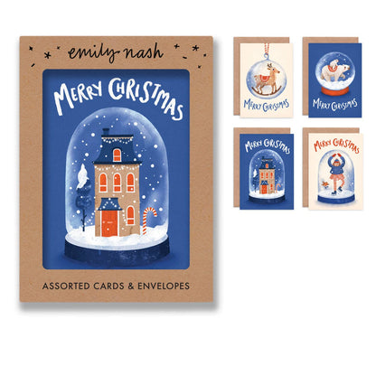 Christmas Snow Globe - Box of 8 Assorted Cards