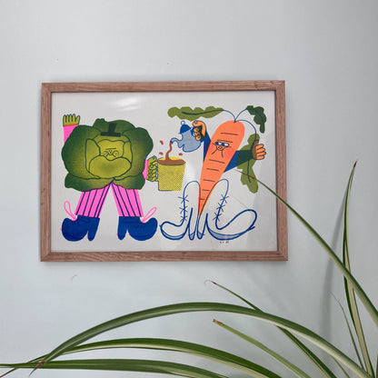 Tea Time A4 Risograph Print