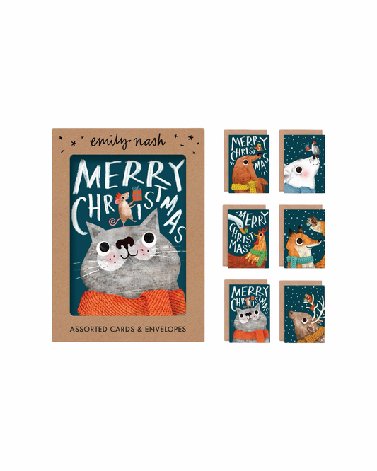 Christmas Animals - Box of 6 Assorted Cards