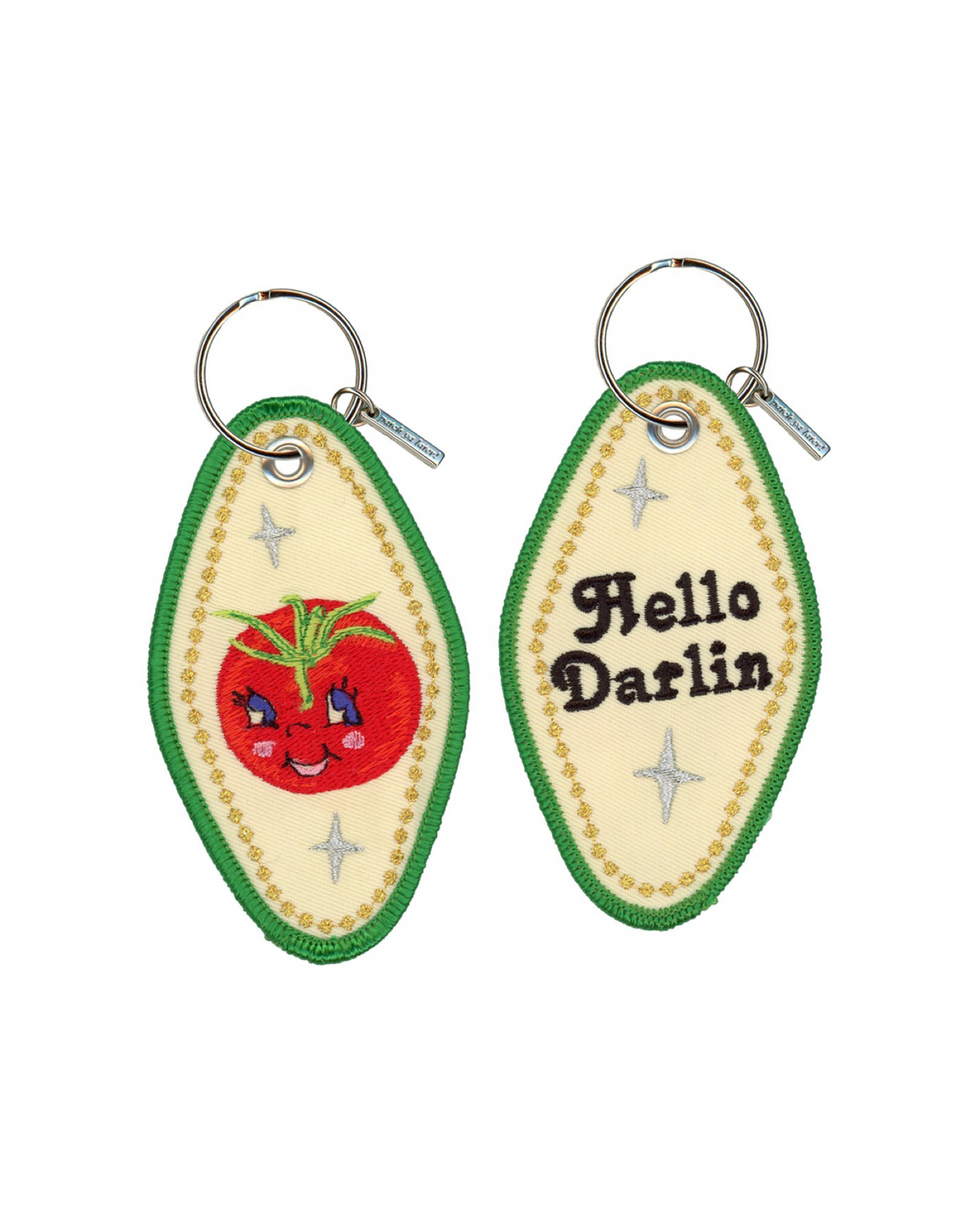 Hello Darlin Embroidered Keychain