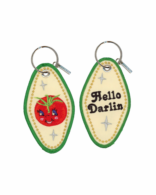 Hello Darlin Embroidered Keychain
