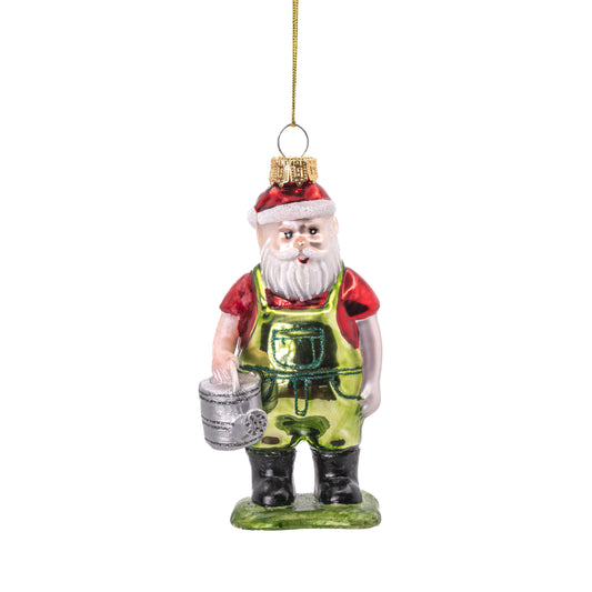 Santa Gardening Shaped Bauble