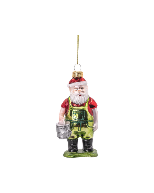 Santa Gardening Shaped Bauble