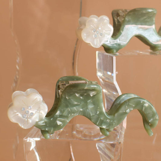 White Orange Blossom Flower Hair Claw