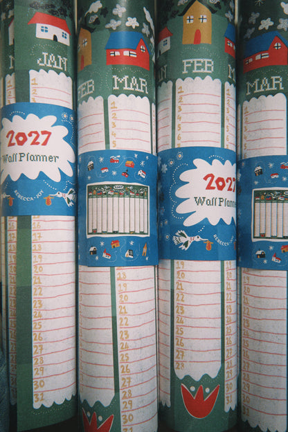 2027 Illustrated Folk Art Wall Planner