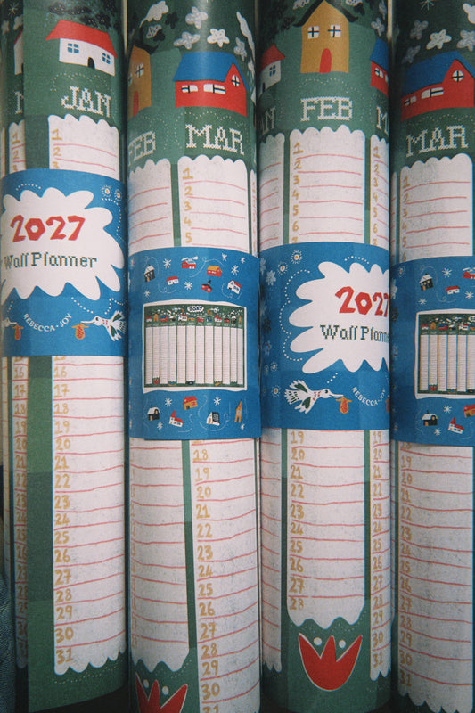 2027 Illustrated Folk Art Wall Planner