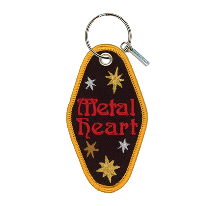 Metal Heart Embroidered Keychain