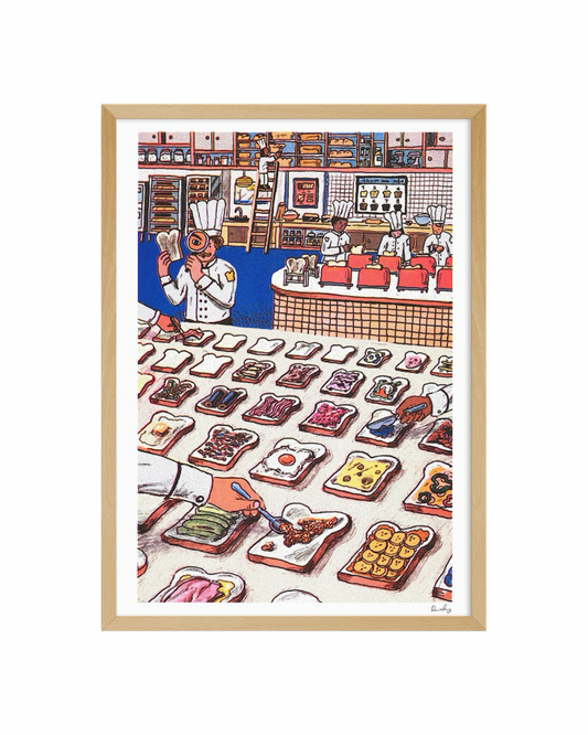 David Huang - If I Run A Toast Restaurant A3 Print