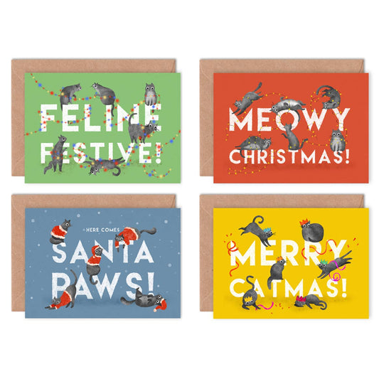 Christmas Cats - Box of 8 Assorted Cards