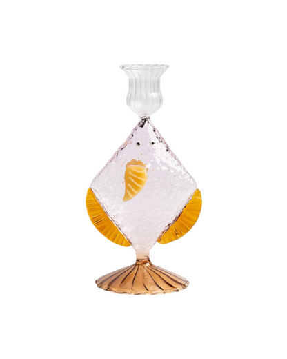 Glass Fish Candle Holder - Pink