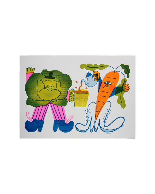 Tea Time A4 Risograph Print
