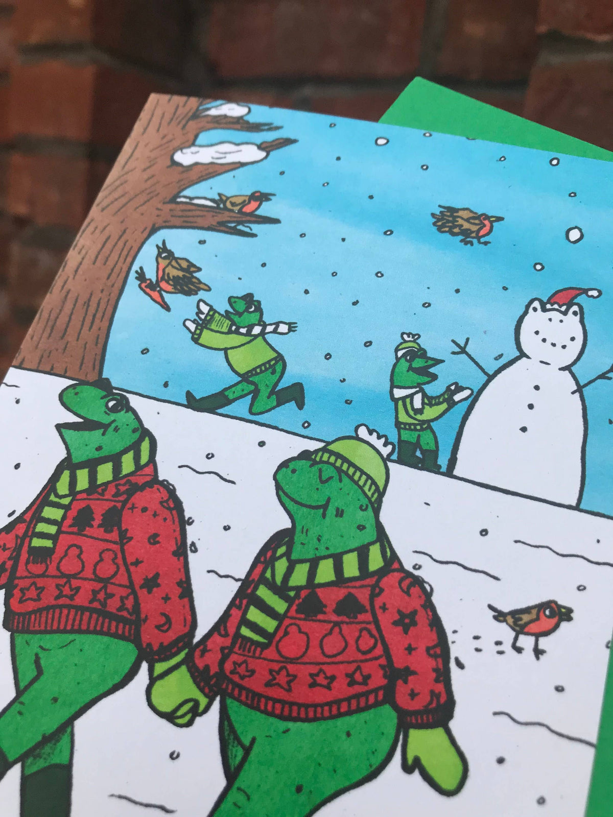 Christmas Frogs Card