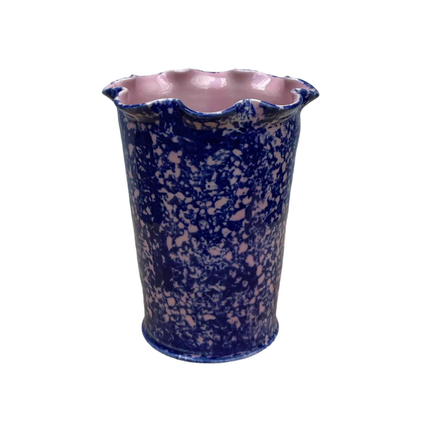 Cobalt Sponged Vase - Small - Pink