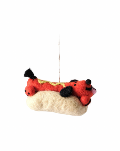 Frank, Hotdog Dog Felt Decoration
