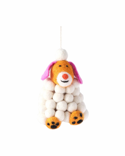 Minu, Snowball Dog Felt Decoration