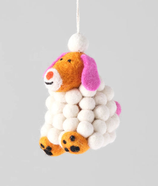 Minu, Snowball Dog Felt Decoration