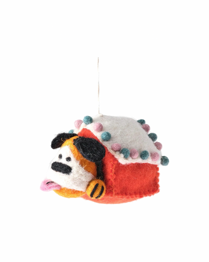 Roger, Dog in a Doghouse Felt Decoration