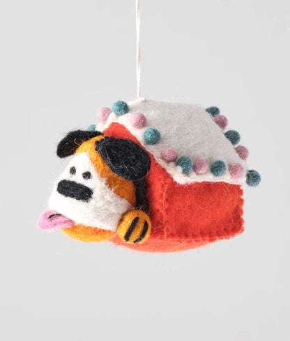 Roger, Dog in a Doghouse Felt Decoration