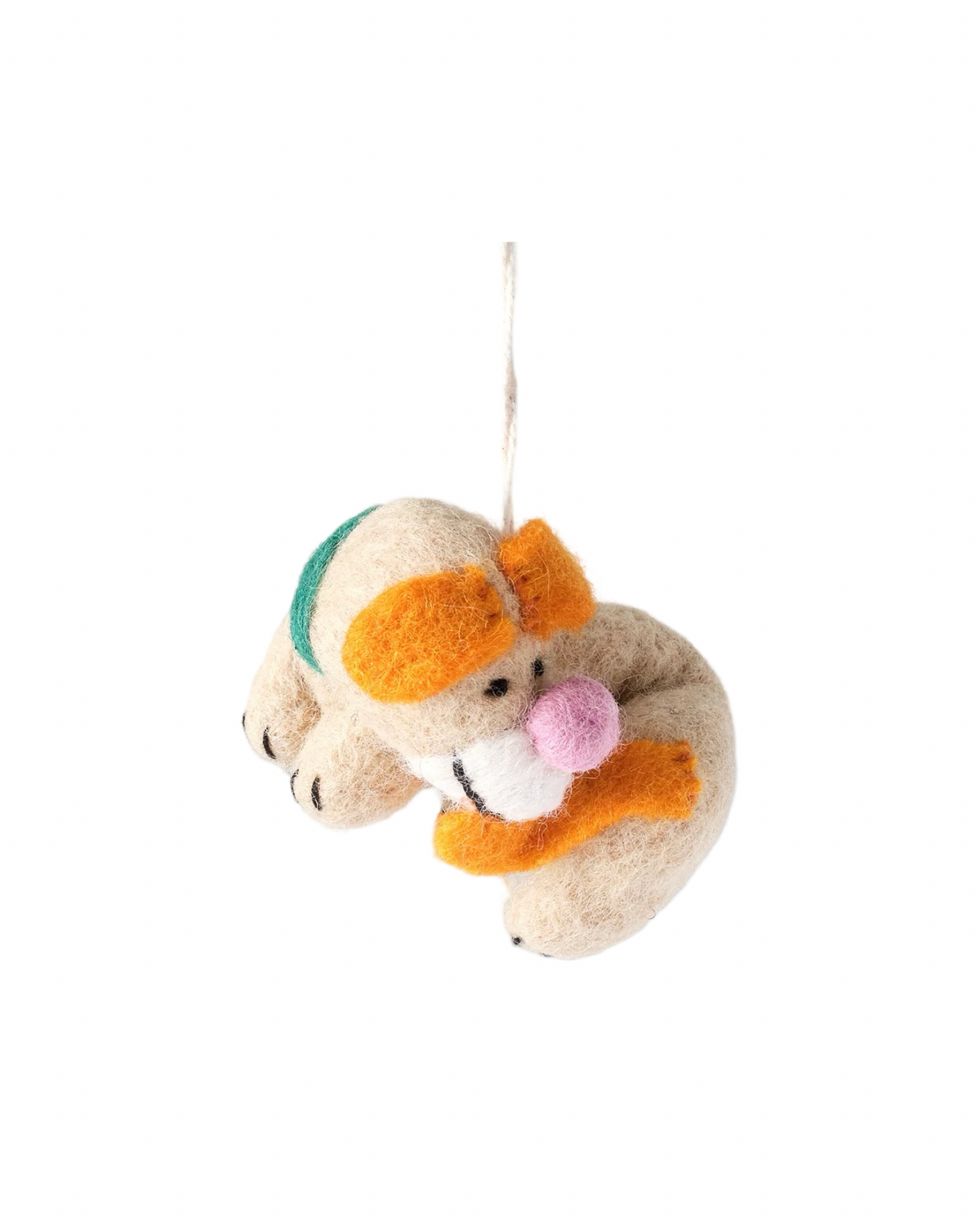 Bingo, Dog Chasing His Tail Felt Decoration