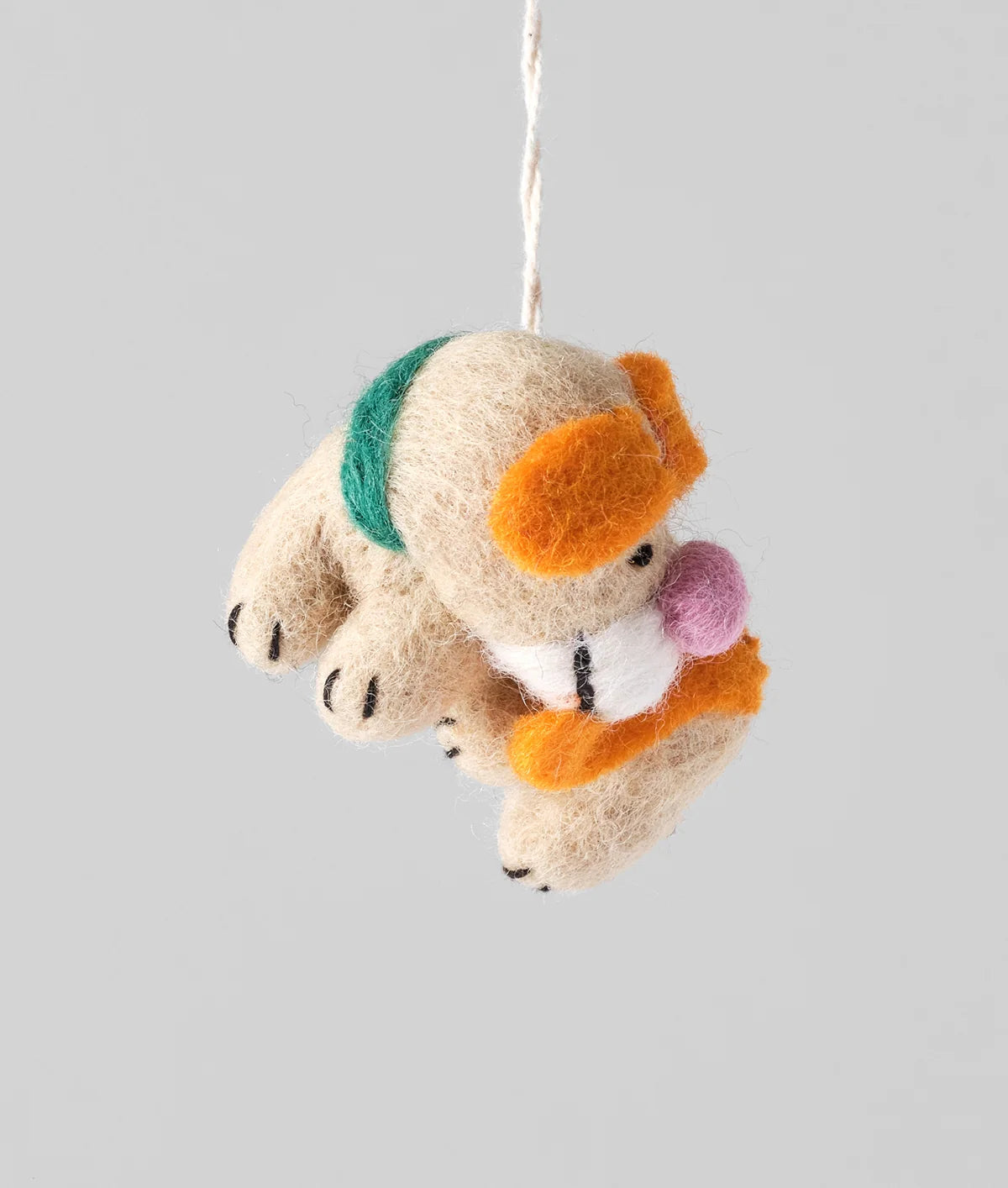 Bingo, Dog Chasing His Tail Felt Decoration
